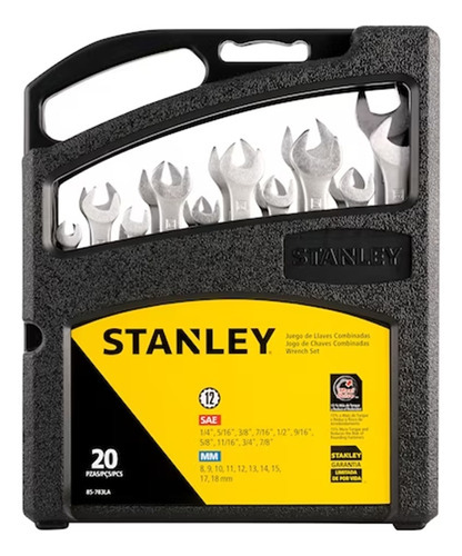 Juego De Llaves Combinadas Stanley 85-783la, 20pz Mm-puLG