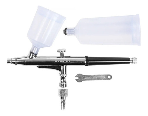 Imagem 1 de 4 de Aerografo Dupla Ação Mp-1004 0,35mm C/ 02 Canecas Wimpel D