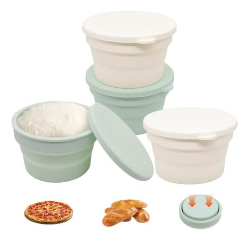 4 Cajas De Prueba De Masa De Pizza, Recipientes Apilables De
