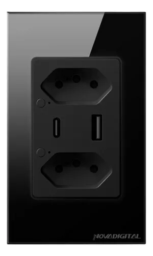 Tomada Inteligente Wi-Fi Novadigital S2C-USB-C Dupla USB Voz Alex...