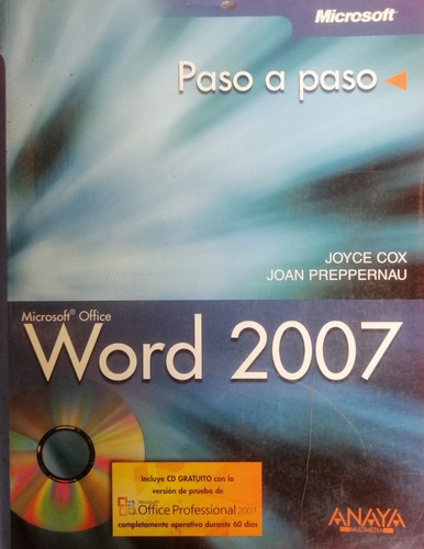 Word 2007 Paso A Paso Joyce Cox Editorial Anaya Nuevo 