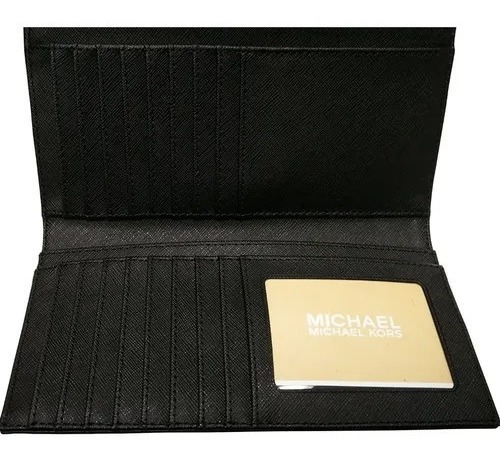 Billetera Michael Kors Original Jet Set Travel Black Trifold