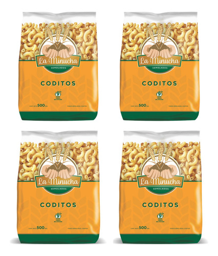 Fideos Coditos La Minucha 500gr X4u