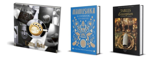 Kit De Livros: Latte Arte & Mamushka: Cookbook & Tables D'exception (coleção Exclusiva Para Os Amantes Do Estilo, Bares, Cafés, Gastronomia E Da Boa Mesa) Importados Em Inglês E Francês Capa Dura