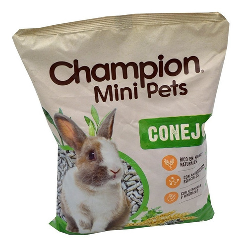 Alimento Para Conejo Cuye Cobayo Pellet Champion Minipet 1kg