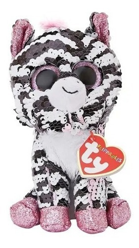 Zebra Peluche Lentejuela Reversible Ty Flippables Zoey 18 Cm