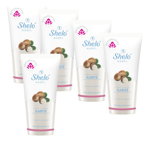 Crema Corporal Karite Shelo Nabel® 250ml. 5 Piezas