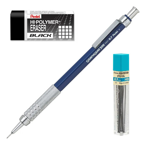 Kit Pentel Lapicero Graphgear 500 + Minas + Goma ( Elegir )