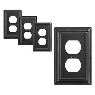 Metal Duplex Wallplates, Black Finish Outlet Covers For...