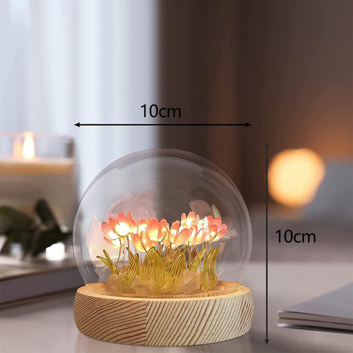 Lámpara Recargables Nocturna De Tulipanes Diy Flores Simulad