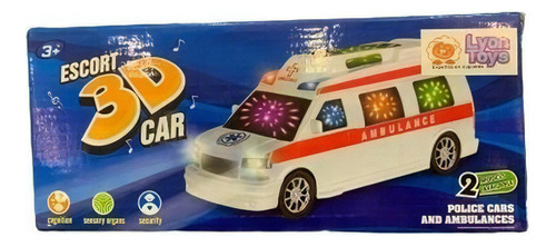 Escort 3d Car - Ambulancia - Lyon Toys - Art. 8339 Color Blanco