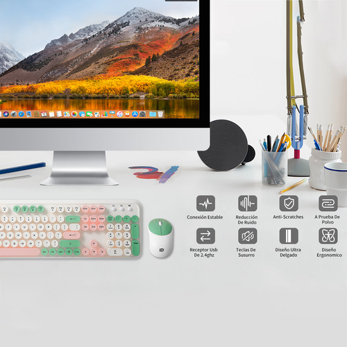 Kit De Teclado Y Ratón Inalámbricos Ergonómicos