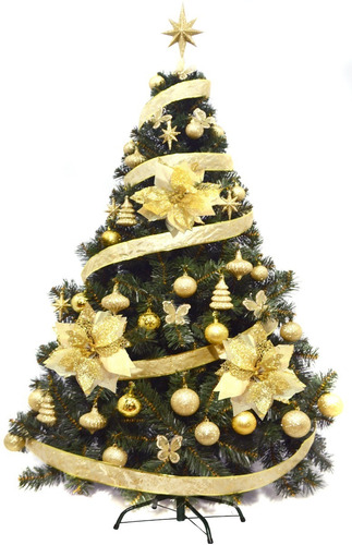 Arbolito De Navidad Premium 1,50 Kit Oro 48 Pzas Blackfriday