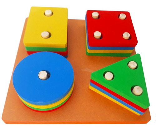 Kit Com 3 Brinquedos Pedagógicos De Madeira - Lindos