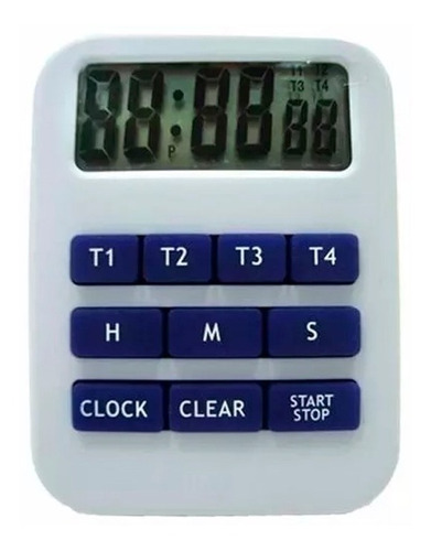 Timer Digital Luft 4 Registros Cronometro Cocina C/ Reloj Mesa O Colgar Temporizador Alarma Iman Fijacion Pmcventas