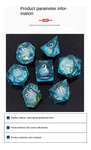 Calcomanía De Resina De Arena Movediza Para Dnd Dice Coc Run
