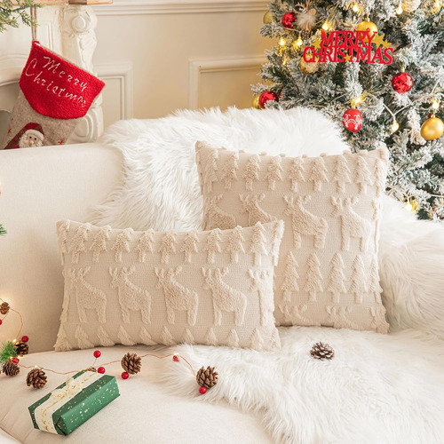 Juego De 2 Fundas De Almohada De Alce De Navidad De 12 ...