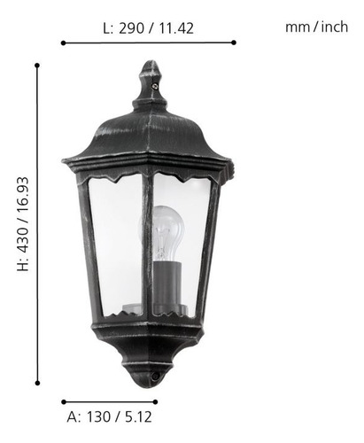 Aplique exterior Navedo 1X60WE E27 IP44 Cod.93459