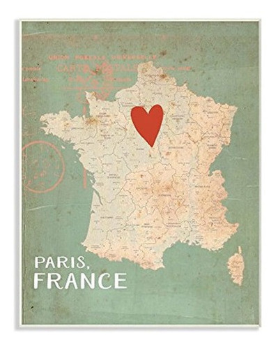 Stupell Industries, Mi Corazon Esta En El Mapa De Paris, 