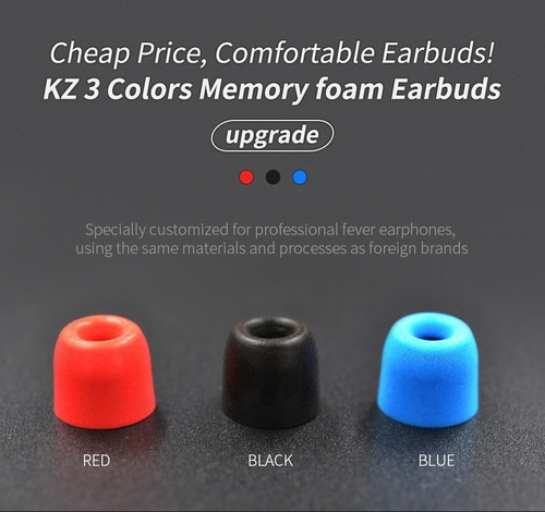 Imagen 3 de 8 de Kz Memory Foam Eartips Almohadillas Audifonos Gomas Puntas