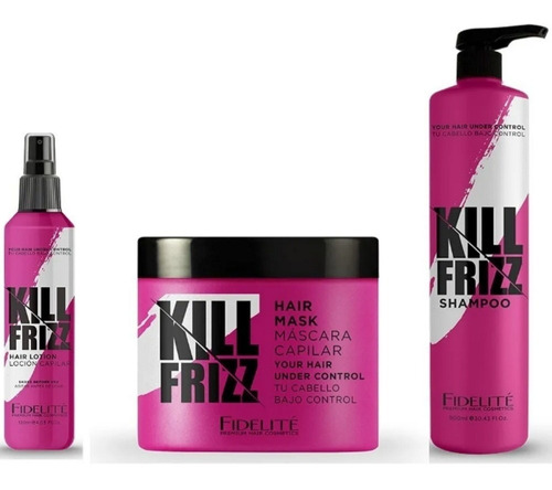 Combo Kill Frizz Shampoo + Mascara 500 Gr + Locion  Fidelite