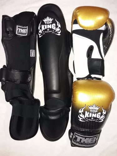 Combo Guantes + Tibiales Calidad Premium Kick Boxing Thai