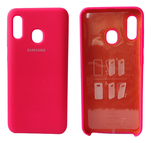 Forro De Silicón Para Samsung A20 - Fucsia