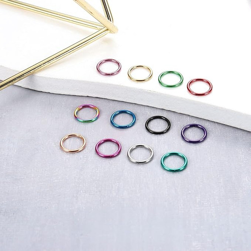2 Pz Anillo De Nariz De Aro Para Mujeres Y Hombres, Acero Quirúrgico Sleeper Pendientes De Aro Septum Clickers Anillo De Segmento Con Bisagras
