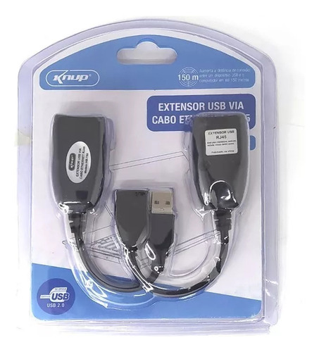 Cabo Extensor Usb Via Cabo De Rede Rj45 Até 45 Metros Hb-t88