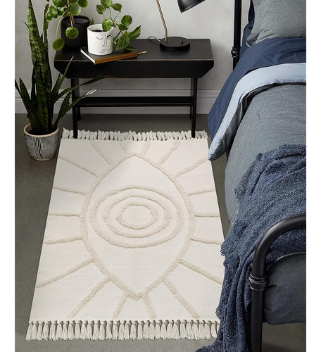 ~? Uphome Boho Area Rug 3'x5' Lavable Evil Eye Manta De Dorm