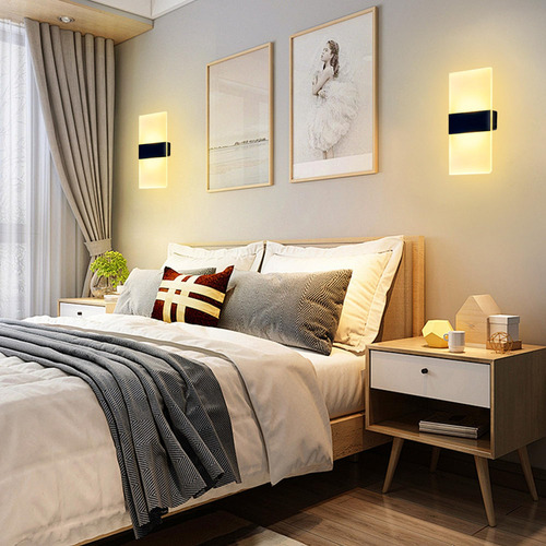 Lâmpada De Parede Para Quarto Com Luzes Led Brancas De