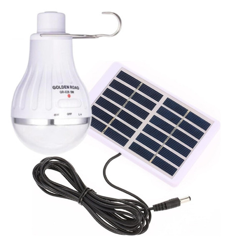 Foco Ampolleta Solar Led Exterior Interior Recargable Campin