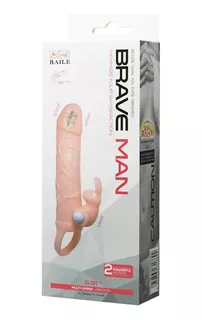 Funda Alargador Para Pene Con Vibrador Consolador Brave Man