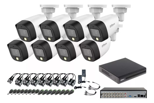 Kit 8 Cámaras Cctv Dvr 16ch 1080p 2mp Audio Full Color Dahua