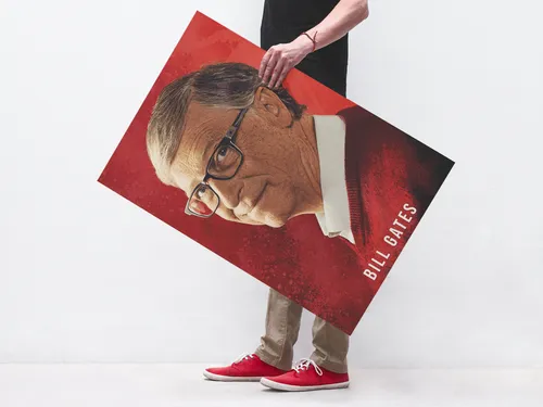 Cuadro Moderno Mural Bill Gates Estilo Íconos Full Hd