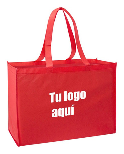 100 Bolsas Ecológicas Tnt Estampadas Con Logo (52.5x37x14cm)