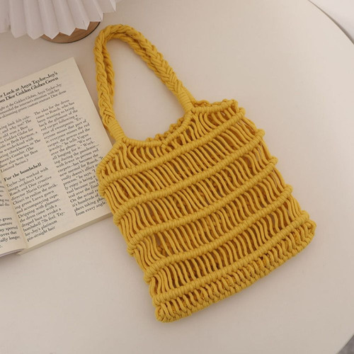 Bolso Tejido De Malla, Bolso De Playa Para Vacaciones, Moda