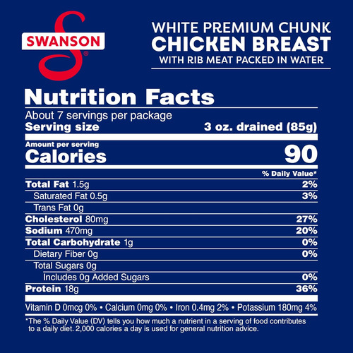 Swanson White Premium Chunk Pechuga De Pollo Enlatada En Agu