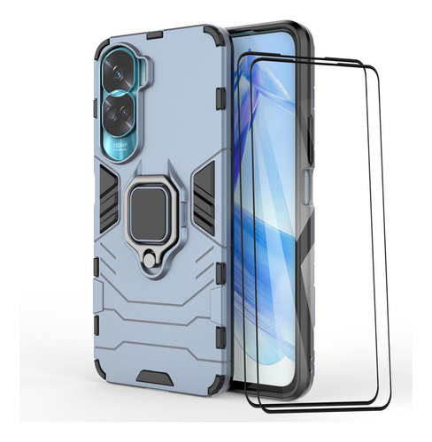 Funda Uso Rudo Carcasa Para Honor 90 Lite/honor X50i+mica Azul Huawei Honor 90 Lite/honor X50i