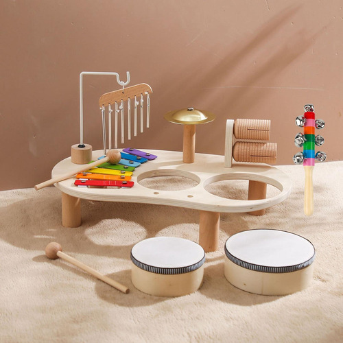 Juego De Batería De Xilófono De Madera Para Percusión,