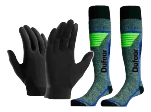 Guantes + Medias Termicas Par Frio Trekking Softshell