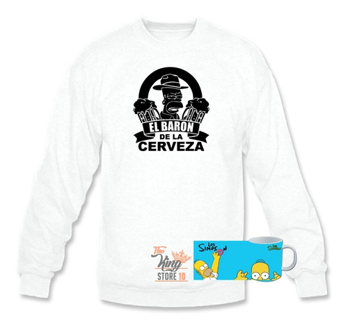 Poleron Polo + Taza, Los Simpson, Homero, El Baron Cerveza, Serie, Xxl / Kingstore10