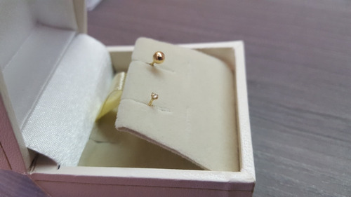 Imagen 4 de 5 de Broqueles Para Bebe De Oro 18k C Diamante 4 Puntos Mod. 934