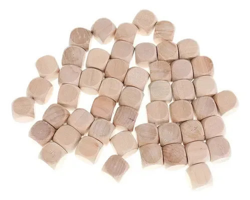Set De 15 Dados De Madera En Blanco De 50 Mm – Cubos De Madera Sin Pintar Para Manualidades, Juegos De Mesa Y Actividades Educativas