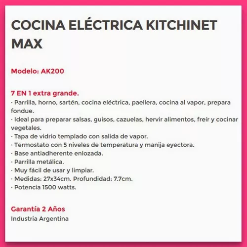 COCINA ELECTRICA LILIANA AK200