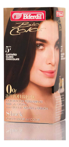  Coloración  Biocolor 0% 5.7 Castaño Claro Chocolat Biferdil Tono 5.7