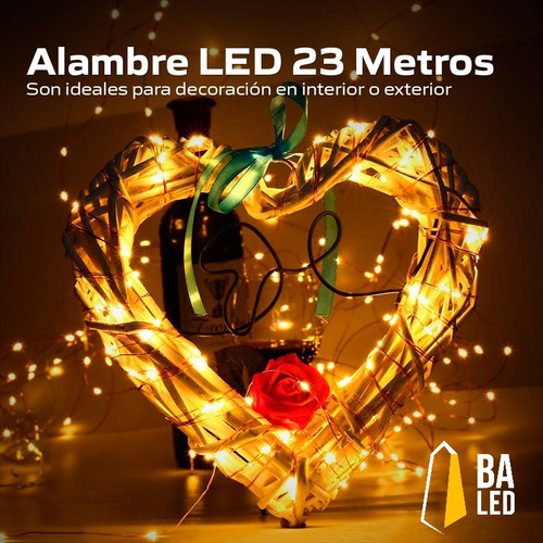 Alambre Luces Led 23 Metros Calido Exterior 220v Navidad