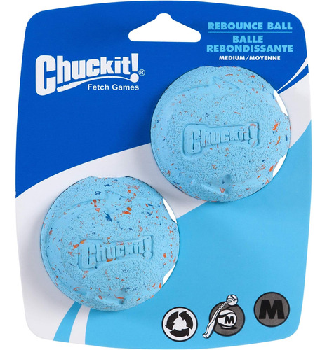 ¡chuck! Pelota De Rebote Mediana 2.5, Paquete De 2, Azules Y