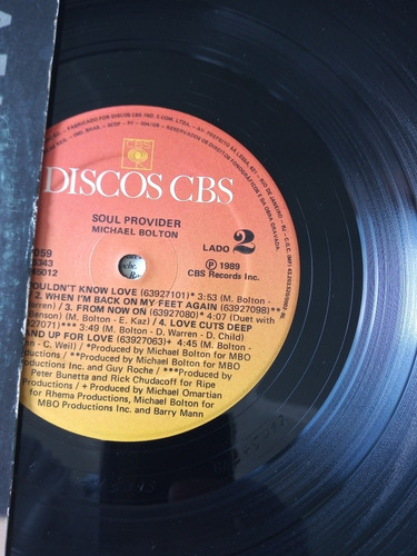 Lp Michael Bolton - Soul Provider 1989 Ótimo Estado (cód.61)