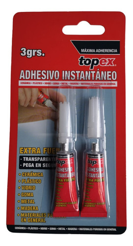 Gel Adhesivo Instantáneo 3gr 2x1 Topex